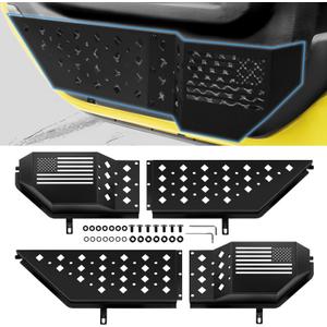 2025 Upgrade Metal Front Door Storage Pockets for Jeep Wrangler JL JLU 4XE 2018-2025 Accessories/Gladiator JT 2020-2025 Accessories [Military-Grade Metal] Door Storage Box Matte Black