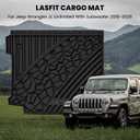 LASFIT Trunk Mat for Jeep Wrangler JL 2018-2025 2026 4 Door Cargo with SUBWOOFER, All Weather TPE Custom Fit Cargo Mat Fit for Flat Load Floor Gas Type, Black (Not for JK/Not PHEV/Not 2-Door)