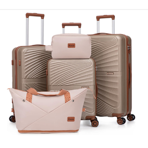 Eeeza Luggage Sets 5 Piece Hardside Suitcase,Champagne(20"/24"/28"/DB/TB)
ABS Hard Case,TSA Lock Spinner Wheels,Carry On Luggage Sets for Travel
