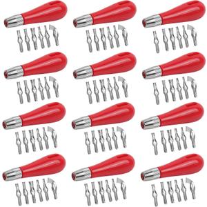 12 Sets Lino Cutter, Linoleum Cutters, Stamp Carving Tools, Block Printmaking Kit with Assorted Cutting Blades & Ergonomic Handles, Linocut Knife Supplies for Sculpture Crafting DIY, NEW