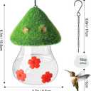 Hummingbird Feeder, Leak-Proof Hummingbirds Feeders for Outdoors Hanging, Bird Feeder for Garden Birds Watching Patio Decoration & Gift - Cute Green Mushroom Shape