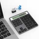 Bluetooth Number Pad - 2.4G Wireless Numeric Keypad with Display Calculator - Wireless Number Pad Slim 34-Key Portable Financial Accounting Numpad Data Entry & Calculation 2in1 for Laptop Desktop PC