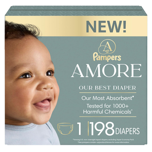 Pampers AMORE, Size 1, Our Best Diaper, 1 Pack (Count of 198)