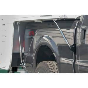 Universal Heavy Duty Black Powder Coated Steel Mounting Brackets Set with Hardware Kit, Universal Poly Fender Mounting Kit, Black Powder Coated Steel, Fits Dual Rear Wheel Trucks, 5 in Offset, Includes Hardware