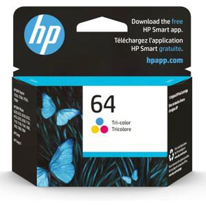 HP 64 Tri-color Ink Cartridge for HP Printers | Works with Printer Series: ENVY Inspire 7950e; ENVY Photo 6200, 7100, 7800; Tango | Eligible for Instant Ink | N9J89AN