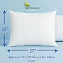 Standard Pillow Protectors (Set of 4) Hypoallergenic Pillow Cover Waterproof Dust Allergen Proof Zippered Encasement