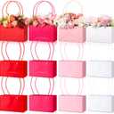 Geyoga 12 Pcs Flower Boxes for Arrangements Kraft Paper Gift Bags with Handle Waterproof Lining Flower Floral Bouquets Bags for Mother's Day Graduation Wedding Anniversary Birthday Gift(4 Colors)