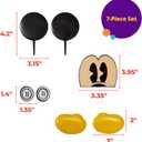 DecoSet Disney Mickey Mouse Cake Topper, 7-Piece Topper Set with Ears, Eyes, Buttons and Shoes, Made of Food-Safe Plastic