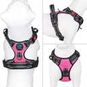 PHOEPET No Pull Dog Harnesses for Small Dogs Reflective Adjustable Front Clip Vest with Handle 2 Metal Rings 3 Buckles [Easy to Put on & Take Off](S, Pink)