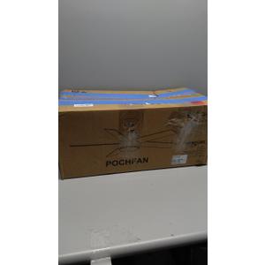 POCHFAN 52 inch Black Ceiling Fans with Lights and Remote Control, Noiseless Modern Ceiling Fan for Bedroom, Living Room, Dining Room, Dimmable 3CCT 6-Speed ETL Listed