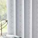Enactex Full Blackout Greyish White Curtains 63 Inch Thermal Insulated Curtain with Metallic Silver Geometric Pattern, Light Blocking Window Drapes for Living Room Bedroom, 2 Panels (52"W x 63"L (Pack of 2), Greyish White/Silver)