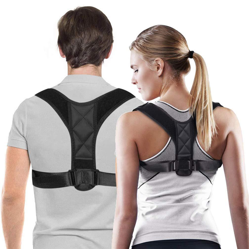 Posture Corrector for Men and Women - Invisible & Mesh Breathable Upper Back Brace - Adjustable Back Straightener - Relieve Shoulder, Neck & Back Pain, L, 1PC 