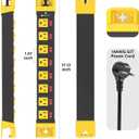 Power Strip with Individual Switches - 8 Outlet Heavy Duty Power Strip with Cord Manager,1200J Surge Protector Home Office Garage Industrial