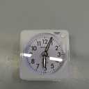 Peakeep Ultra Small, Battery Travel Alarm Clock with Snooze and Light, Silent with No Ticking Analog Quartz (White)