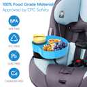 2 x Resptasski Car Seat Cup Holder Snack Tray for Kids Travel, 2-Pack, Sky Blue