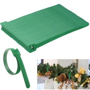 120 Pcs Christmas Garland Ties, Holiday Garland Twist Ties for Banister Christmas Decoration, Nylon Garden Plant Cable Straps, Decorative Christmas Tree Wreath Railings Stairways Ties Green