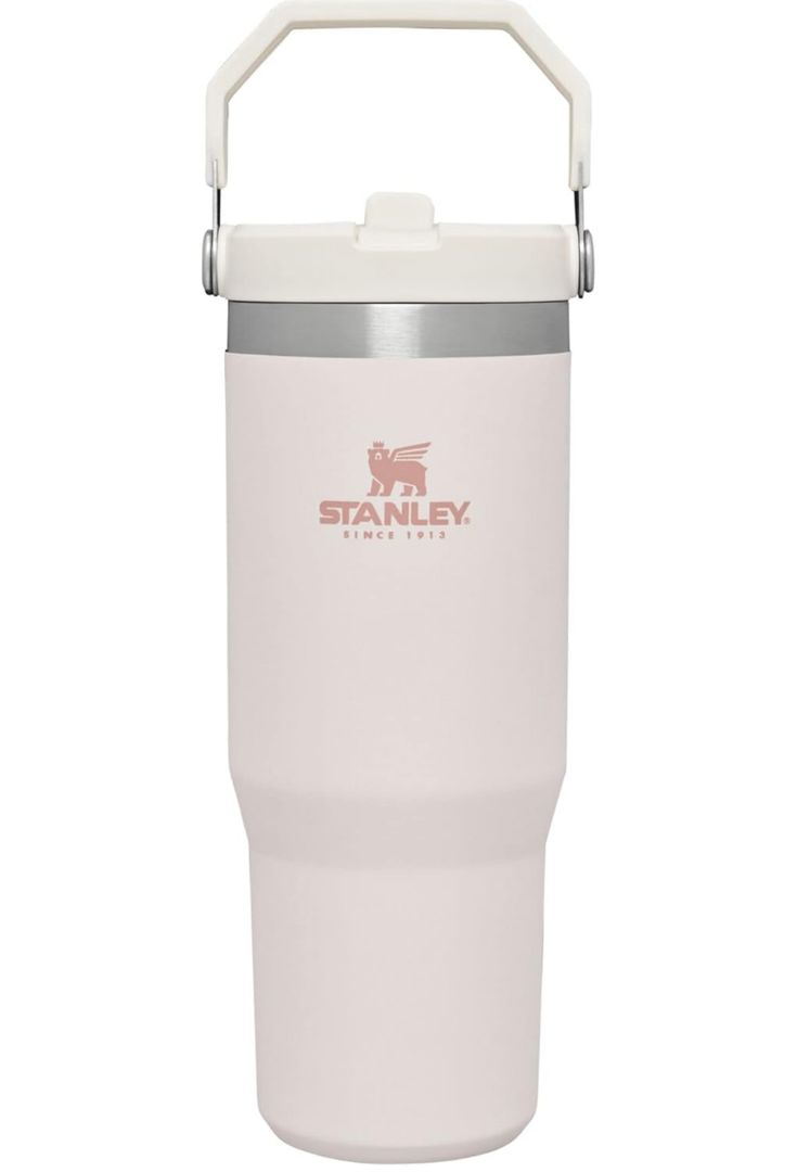 Stanley IceFlow Stainless Steel Tumbler with Straw - Vacuum Insulated Water Bottle for Home, Office or Car Reusable Cup with Straw Leak Resistant Flip Cold for 12 Hrs or Iced for 2 Days (Rose Quartz) 30 Oz