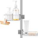 Clawfoot Tub Caddy(Shower Rod Not Included) - Stainless Steel Shower Shelves and Soap Caddy