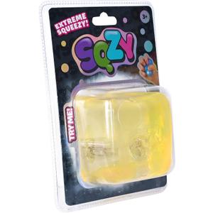 SQZY Light Up Squishy Gel Gems Fidget Toy – Solid Gel Stress Relief Toy for Kids & Adults, Sensory Play, Multiple Shapes (Cube) - Assorted Colors, 