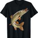 Northern Pike Angler Gift for Fisherman Pike Fishing T-Shirt, Size L