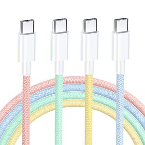 USB C to USB C Cable(3 Pack 6.6ft), 60W USB C Charger Cable Type C Fast Charging Cable Long Nylon Braided Cord Compatible with iPhone 15 Pro Max Plus iPad Samsung S23 and More