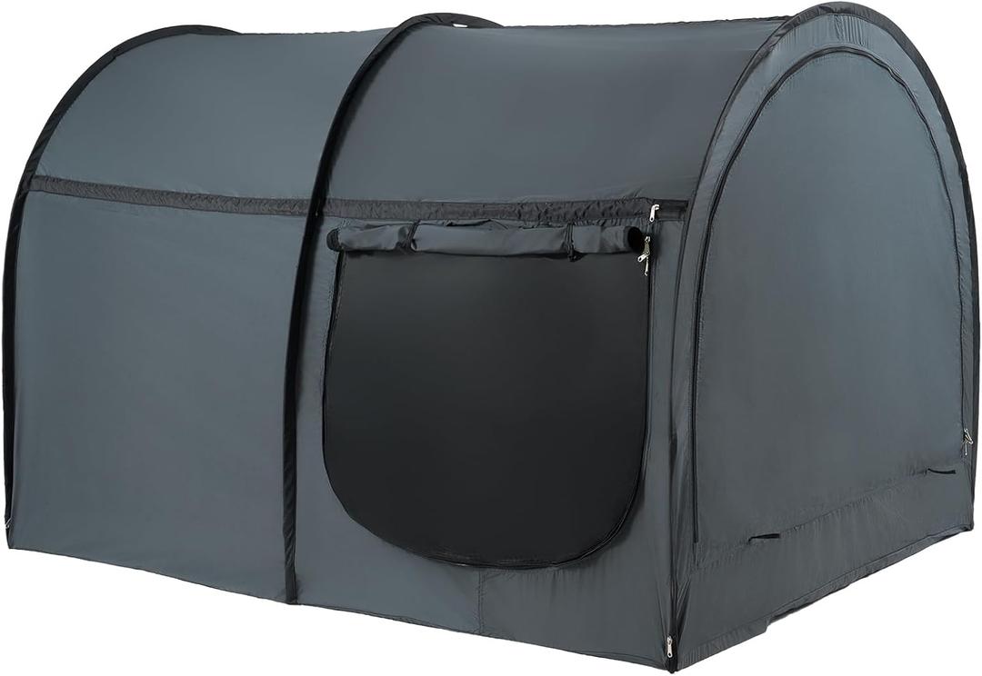 VEVOR Bed Tent, 75" x 54" x 47" Full Size 4 Doors Block Out Light Sleeping Bed Canopy Breathable Dream Tent with 0.28 in Fiber Poles on Bed Privacy for Kids and Adult Indoor Sleeping Tents