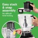 Hamilton Beach Stack & Snap Food Processor and Vegetable Chopper, Stainless Steel Blades, 14 Cup + 4-Cup Mini Bowls, 3-Speed 500 Watt Motor, Black (70585)