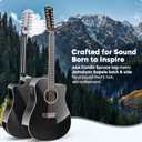 ALLSET 12 String Guitar | Acoustic Electric 12 String |42" Full Size Guitar for Beginner/Adult Fingerstyle | Spruce Top Cutaway | Gig Bag, AUX Strap,Strings,Strap|Gloss Black Finish | A12-BK