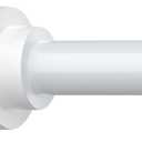 Thestoa White Shower Curtain Rod Adjustable 43-78 inch, 1"Diameter Spring Tension Curtain Rod No Drill, Anti-Rust Non-Slip Shower Rod, White Shower Rod for Bathroom Tension