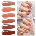 2 x Vishine Jelly UV LED Gel Nail Polish Sets 6 Colors Transparent Red Pink Nude Brown Skin Color Soak Off Gel Polish Long Lasting Gift Set C007