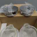 Snuvid 2 Pack 2 Liter/68 oz Square Glass Pitcher with Lid, Classic Stripes Water Pitchers with Handle for Fridge, Large Jug for Iced Tea, Borosilicate Glass Carafe for Hot/Cold Brew Drink, Silver