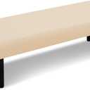 Stretch Bench Covers, Printed Bench Seat Protector, Washable Slipcover, Rectangle Covers for Dining Room, Living Room, Kitchen (Argyle Cream)