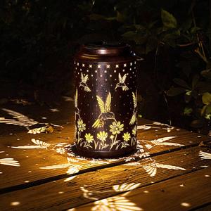 Hummingbird Lantern Hanging Solar Lights Outdoor Decorative Solar Lantern Waterproof for Table Patio Yard Garden Lawn Landscape Lighting, Gardening Gifts for Women Mom (Hummingbird-B)