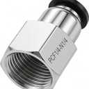 Utah Pneumatic 1/4" Tube OD x 1/4" NPT Female Straight Push to Connect Fittings, Quick Release Air/Water Line Connectors (10 Pack) - [UP-PCF1/4-N1/4]