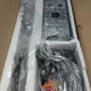 WUZUPS 4-Light Metal Pot Hanging Rack Chandelier Linear Pendant Ceiling Lighting Rustic Farmhouse Fixture Kitchen Island Dining Room, H 9.8" x L 34.6" x W11.8, E26 Base, Black