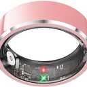 Health Smart Ring for Men Women, Fitness Tracker with Heart Rate/Blood Pressure/Blood Oxygen Monitor,Sleep Tracker,Pedometer, IP68 Waterproof Ring for iPhone&Android, No Subscription (Pink, Size8）