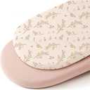Konssy Muslin Bassinet Sheets for Baby Girl Boy, 2 Pack Soft Breathable Baby Bassinet Mattress Sheets Fit for Hourglass Oval Cradle, Moses Basket Rectangle Mattress (Floral, Pink)