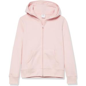 Amazon Essentials Girls and Toddlers' Fleece Zip-Up Hoodie Sweatshirt (Large, Light Mauve)