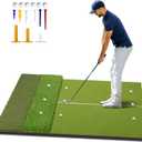 Tri Golf Hitting Mat 6x4ft Golf Mats with Thickened 20mm EVA Base