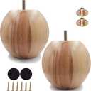 Wood Sofa Replacment Parts Natural Wood 4.3 Inch Funiture Legs Round Ball Shape Big Sofa Bun Feet Cabinet Legs 2 Pcs (H: 4.3 inch)