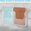 6 Pack Wall Mount Brochure Holder - 6.5 x 6.5 Inch Plastic Flyer Holder for Trifold, Magazine, Document