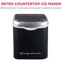 FRIGIDAIRE Retro Compact Ice Maker Machine, Bullet Ice, 26 lb per Day (Black)
