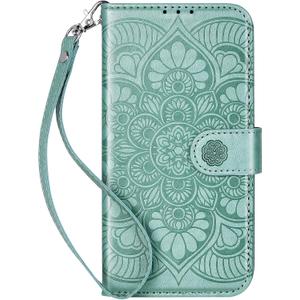 Wallet Case for iPhone 13 Mini, [RFID Blocking] Protective PU Leather Flip Cover with Card Slot Cash Pocket for iPhone 13 Mini(Green)