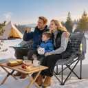 Heated Double Camping Chair Oversized with 3 Temperature Settings, 30 inches x 23 inches x 36 inches