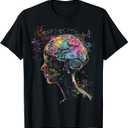 Brain Colorful Graphic Women Artwork Art Brain T-Shirt, Size S