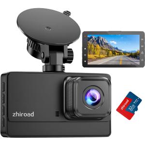 Dash Cam 1080P FHD Front Dash Camera for Cars, Dashcam with 176°Wide Angle, Night Vision, Parking Monitor,Loop Recording, GSensor,32G SD Card, Type C