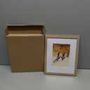 ATOBART 8x10 Picture Frame Set of 4, Displays 5x7 with Mat or 8x10 Without Mat, Photo Frames for Wall Hanging or Tabletop, Includes HD Plexiglass, Natural Wood Grain