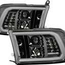 Spyder (xTune) Dodge Ram 09-18 1500~3500 LED DRL/Halogen Projector Headlights - Low Beam-H7(Included) ; High Beam-H7(Included) ; Signal-LED - Chrome