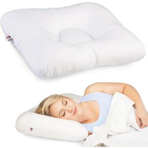 Core Products D-Core Cervical Neck Pillow - Extra Firm Orthopedic Support for Neck Discomfort, Back Sleepers, Dual Neck Rolls, Cervical Alignment, Full Size, Assembled in USA