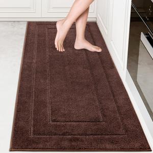 PURRUGS Machine Washable Kitchen Runner Rug 32" x 70", Non-Slip/Skid Hallway Runner Rug, Super Absorbent Soft Area Rug for Kitchen, Hallway & Laundry, Rolled Packaging, Brown